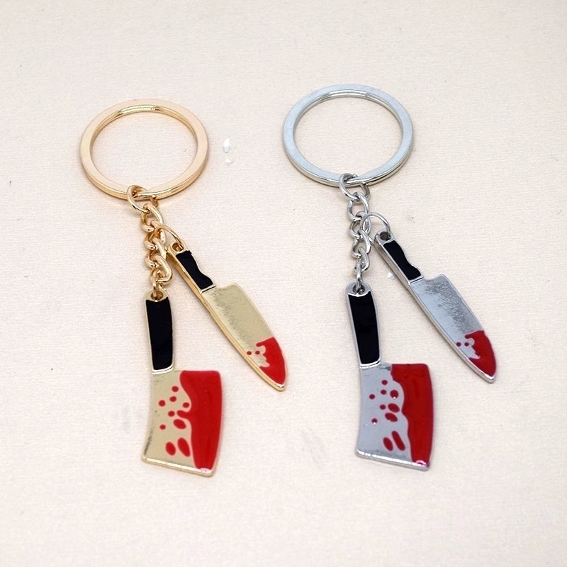 Minimalist Kitchen Knife Alloy Plating Halloween Bag Pendant Keychain