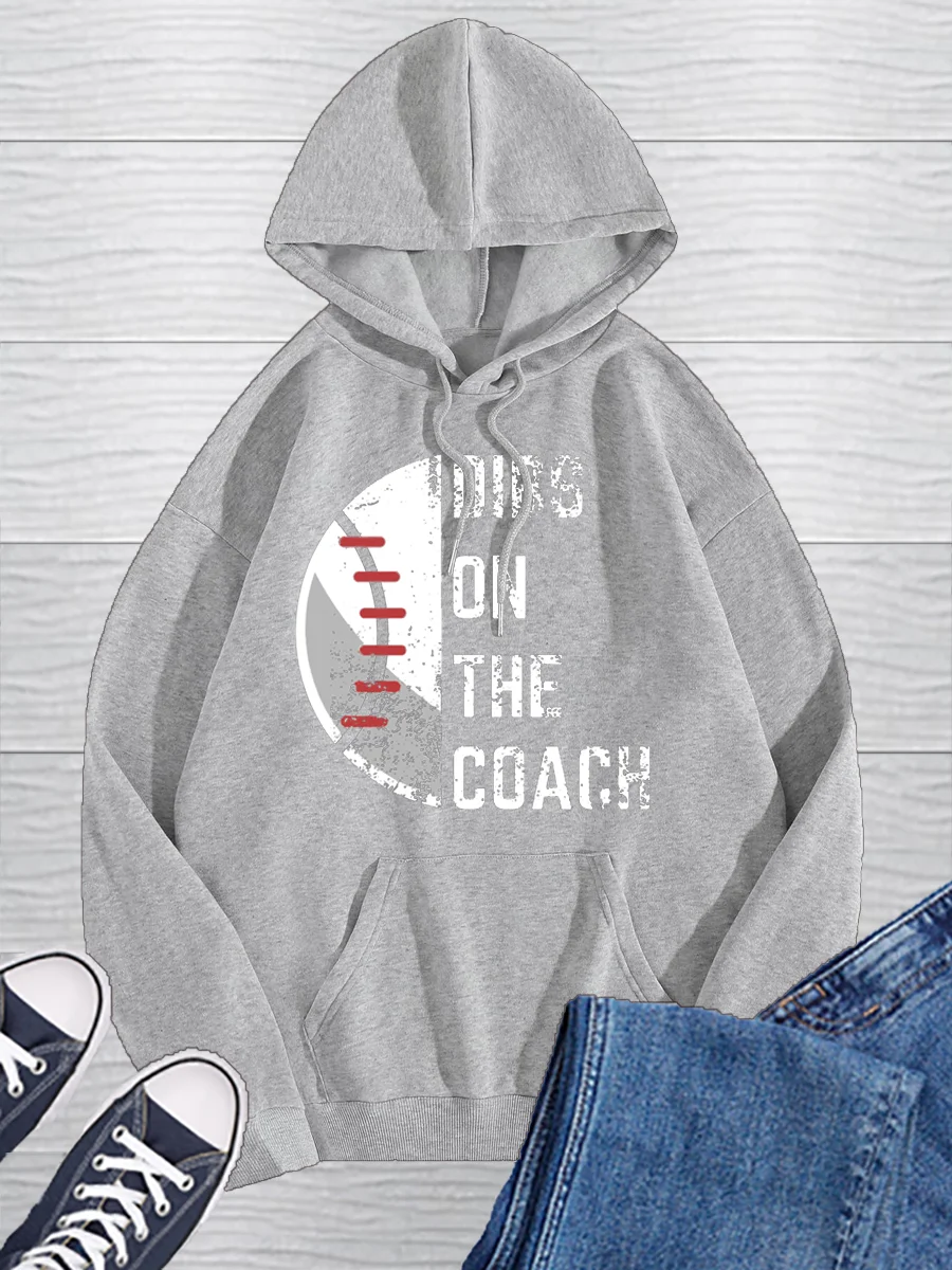Dibs On The Baseball Coach Print Pullover Hoodie