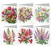 6pcs DIY Blossom Diamond Art Greeting Cards 5D Rhinestone Arts Birthday Card