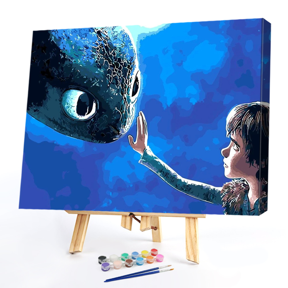 

50*40cm - Paint By Numbers - Man and Dragon, 501 Original
