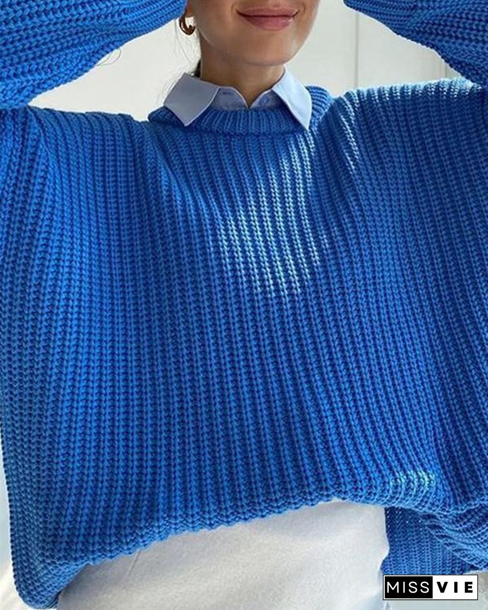 Loose Long-sleeved Round Neck Sweater