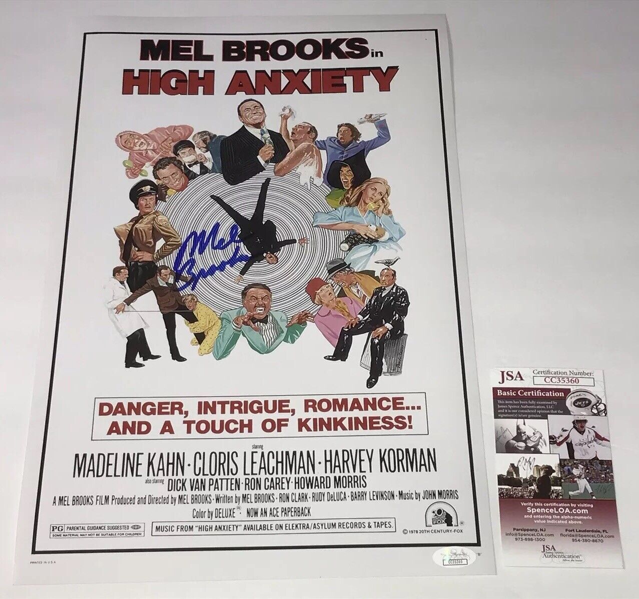 Mel Brooks HIGH ANXIETY Signed 11x17 Photo Poster painting JSA COA In Person Autograph