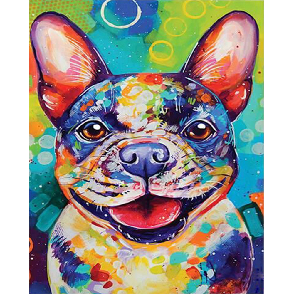 Colorful Dog 30*40CM(Canvas) Full Square Drill Diamond Painting gbfke