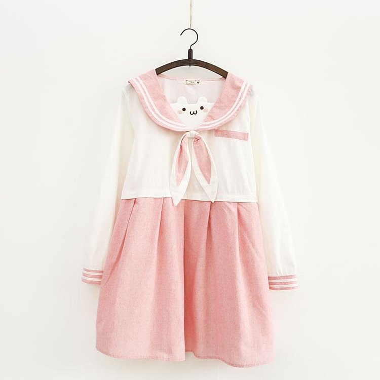Pink Kawaii Bear Sailor Dress SP1811594