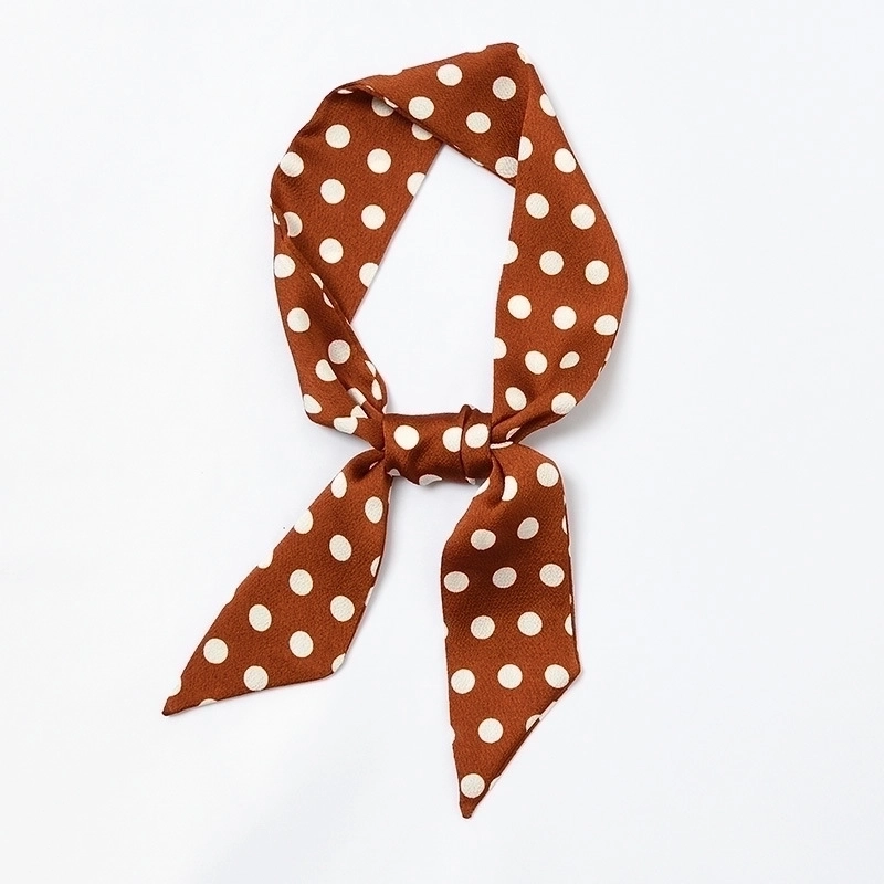 Women’s Sweet Polka Dots Heart Shape Satin Printing Silk Scarves