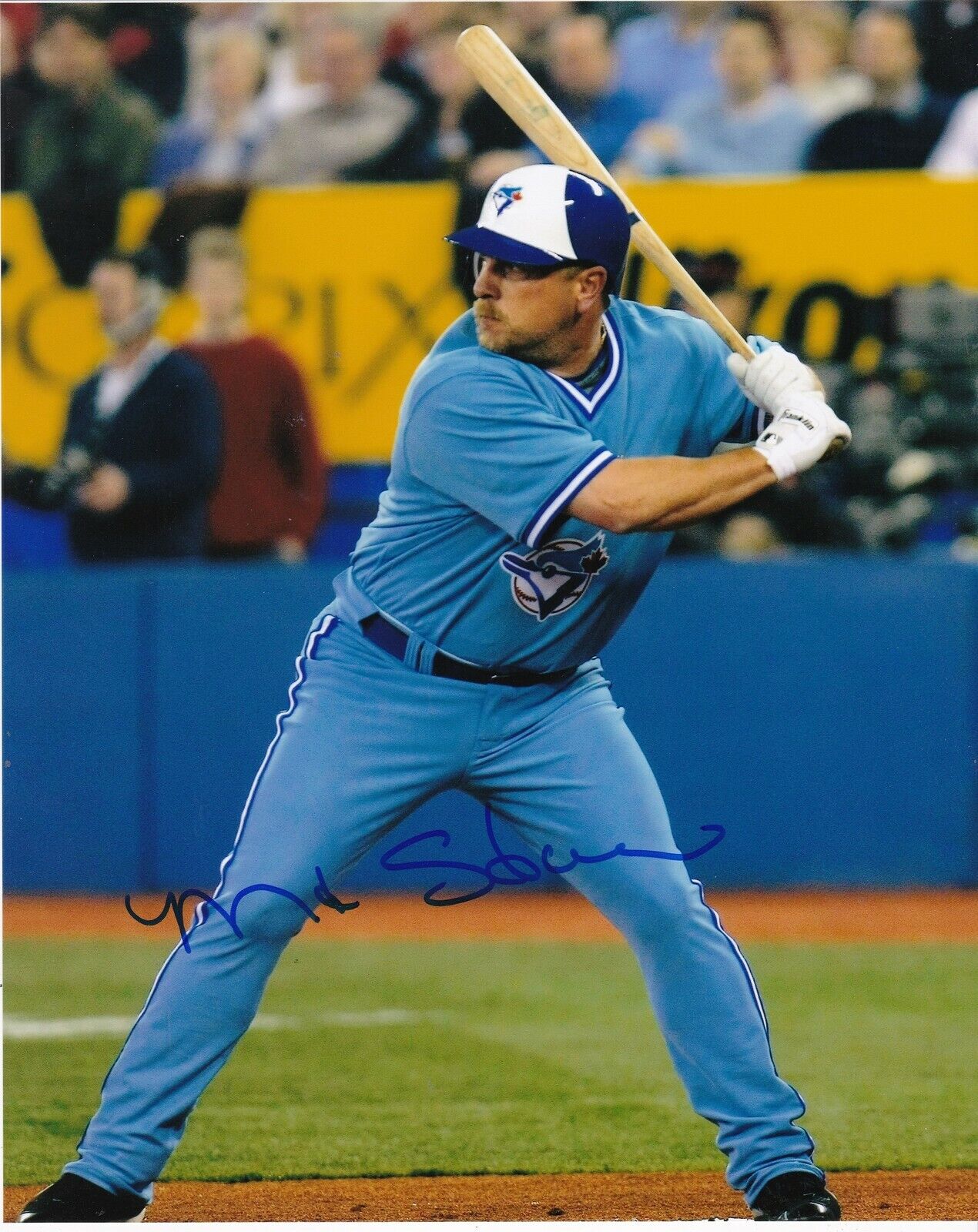 MATT STAIRS TORONTO BLUE JAYS ACTION SIGNED 8x10