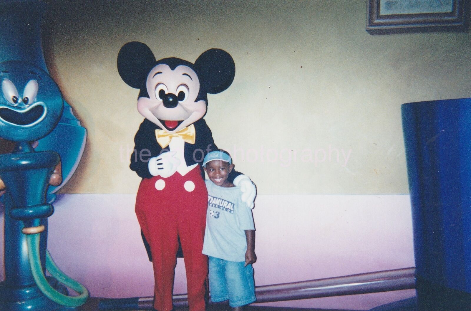 Posing With Mickey Mouse FOUND Photo Poster paintingGRAPH ColorOriginal 85 2