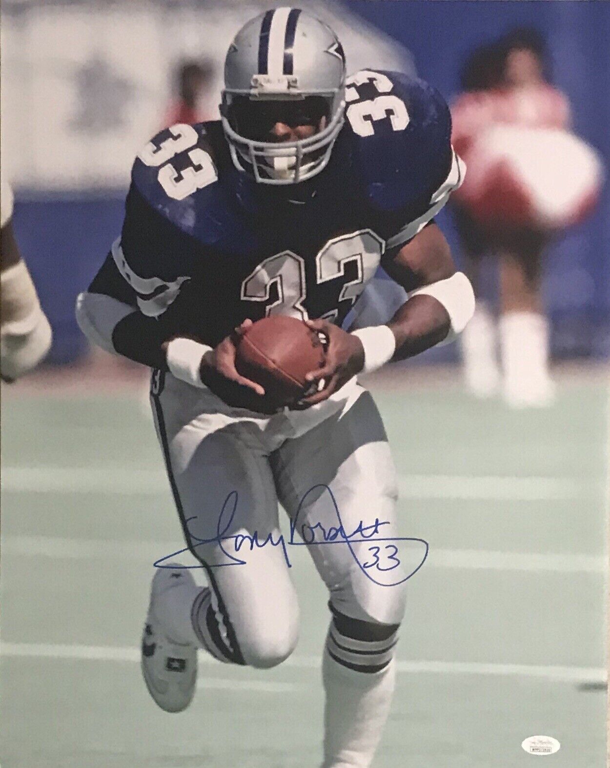 Tony Dorsett Dallas Cowboys RB Autographed 16x20 Pose #2 JSA Witnessed