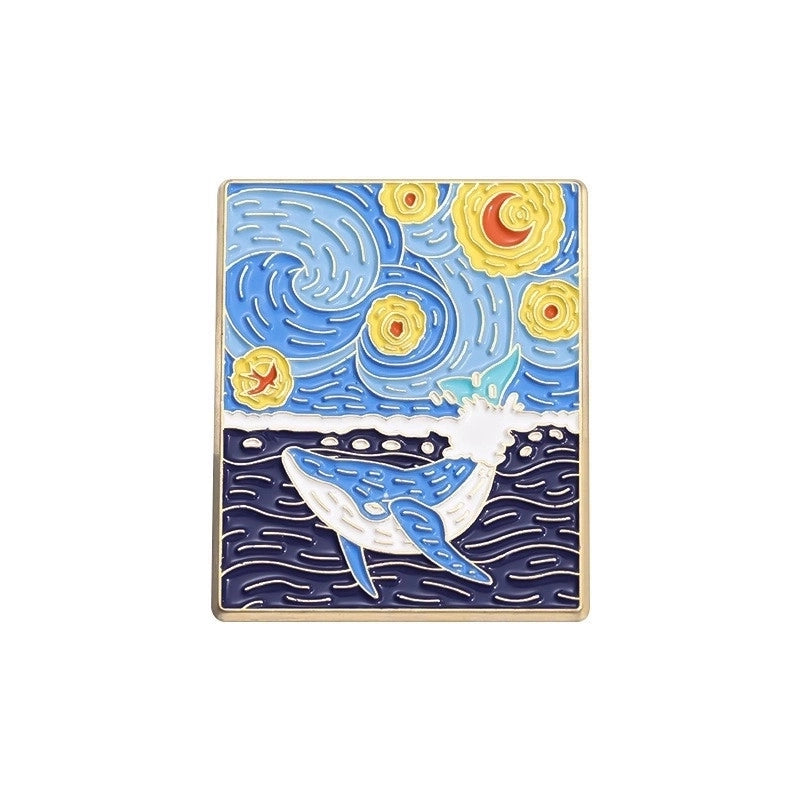 IG Style Pin Oil Painting Alloy Plating Unisex Brooches