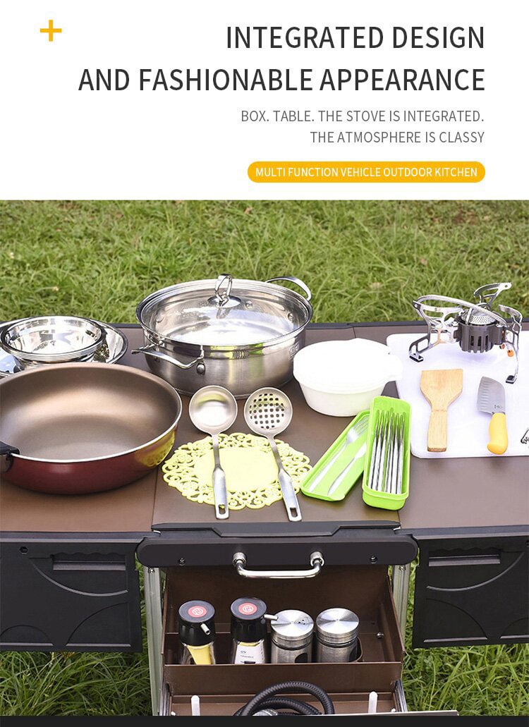 Equipo para acampar al aire libre, cubiertos, estufa, equipo de viaje