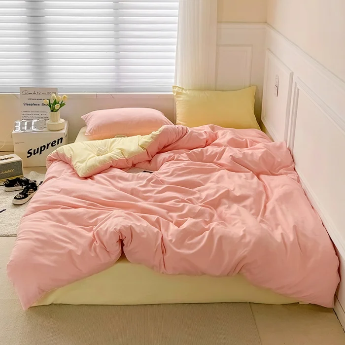 Athvotar Color Comforter Set Queen Size 4pcs Soft Bedding Set All Season Down Alternative Modern Luxury Lightweight Bed Duvet cover