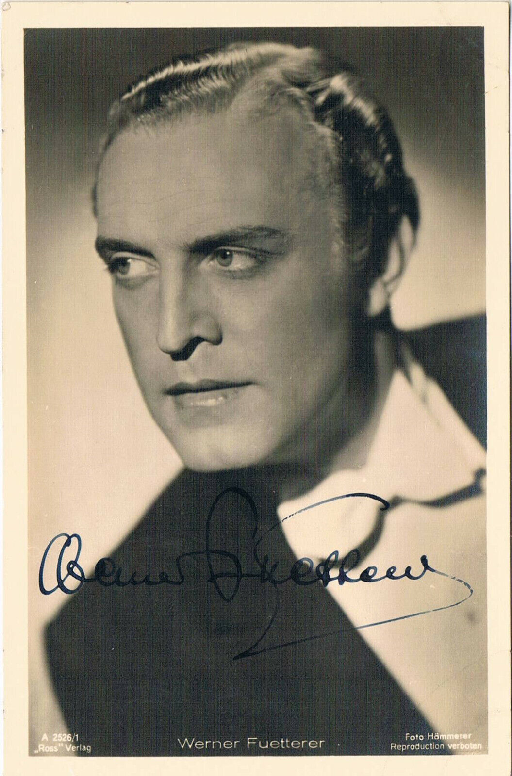 Werner Fuetterer 1907-91 autograph signed postcard Photo Poster painting 3.5x5.5