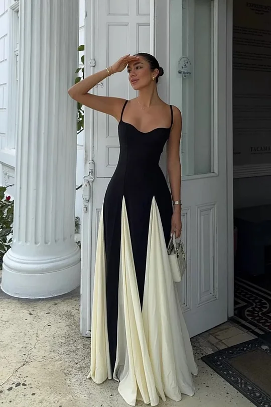 chic beige pleated strapless contrast color stitching prom dress zt0609 Strapless Corset Beaded Prom Dress with Ruffled Godets PromGirl