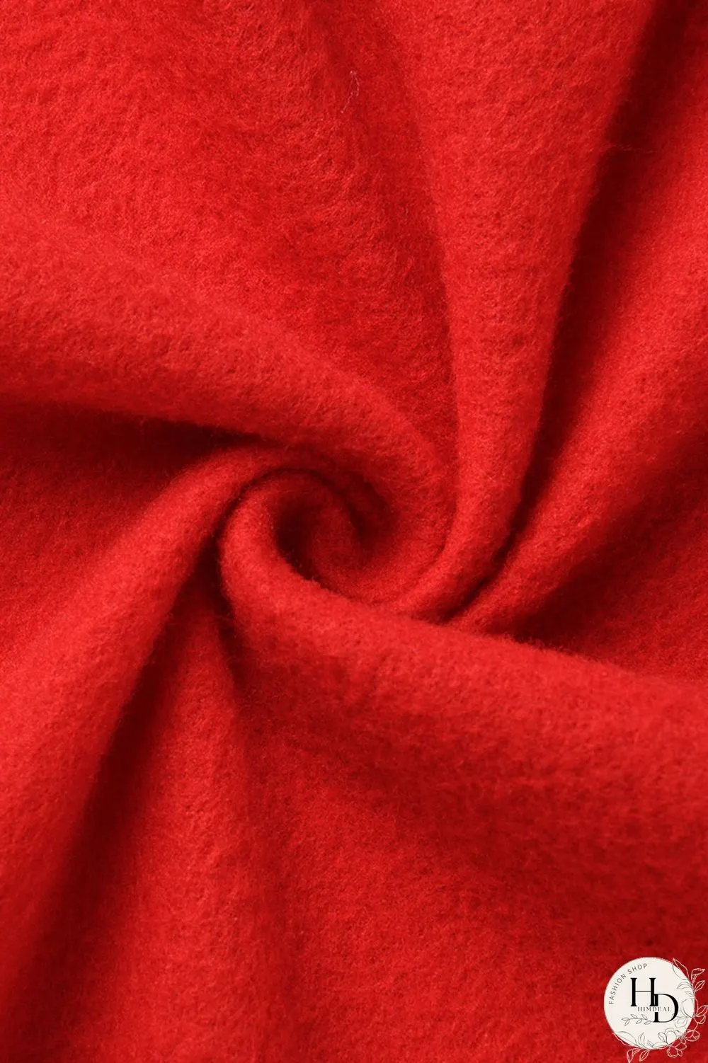 Red Fashion Casual Solid Cardigan Pants Hooded Collar Long Sleeve Two Pieces