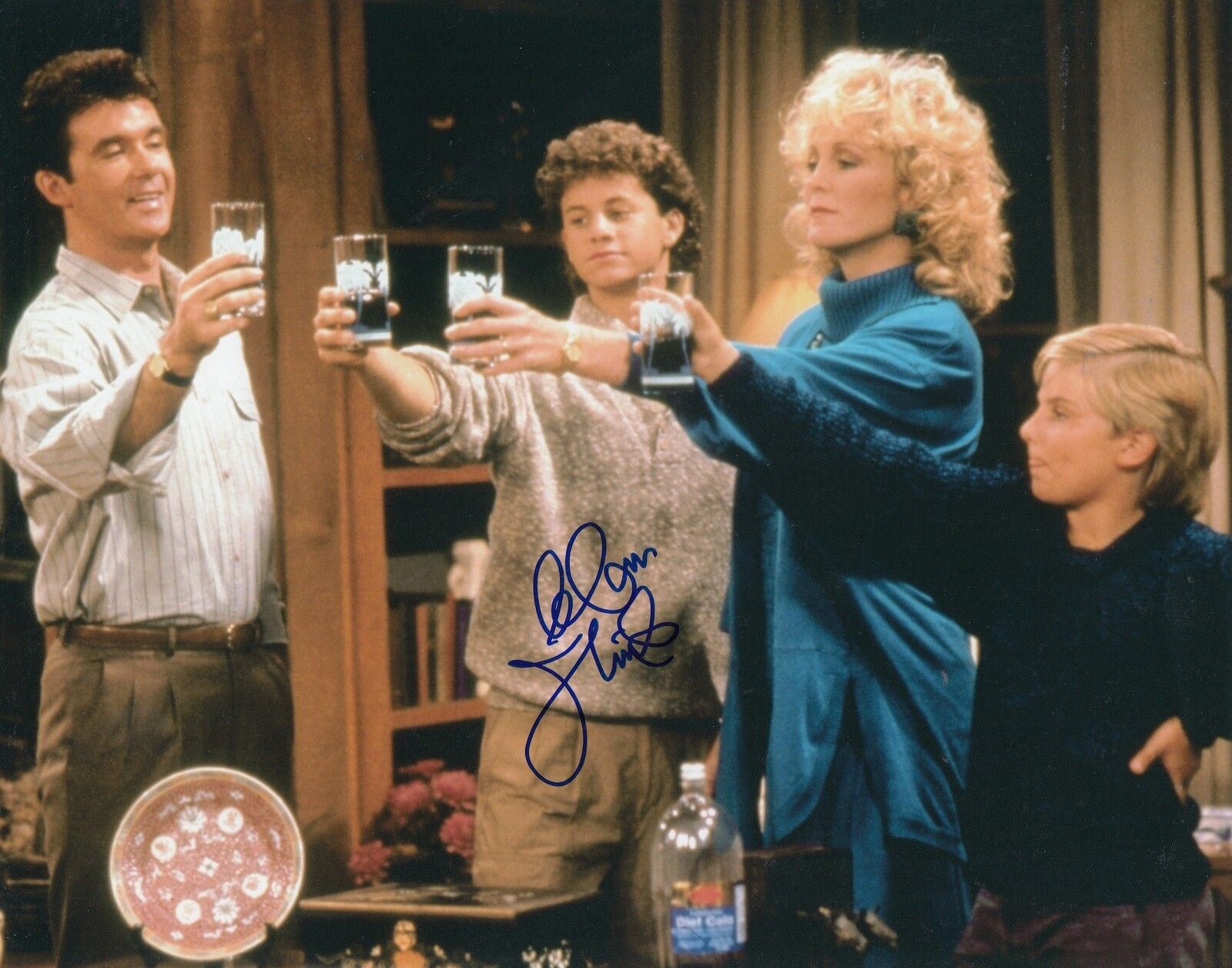 ALAN THICKE signed *FAMILY TIES* DR JASON SEAVER (CAST) 8X10 Photo Poster paintinggraph W/COA #2