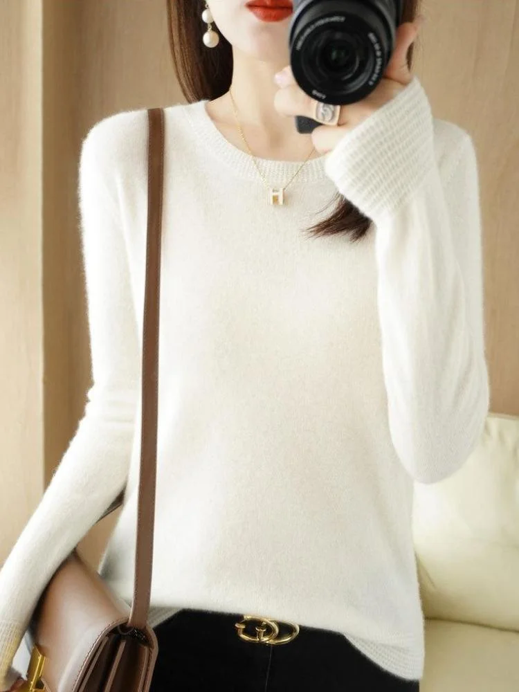 Long Sleeve Solid Round Neck Sweater