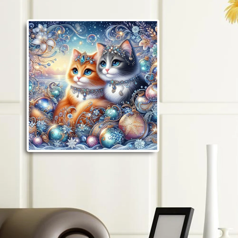 Gem Cat-Full Round Diamond Painting 30*30CM