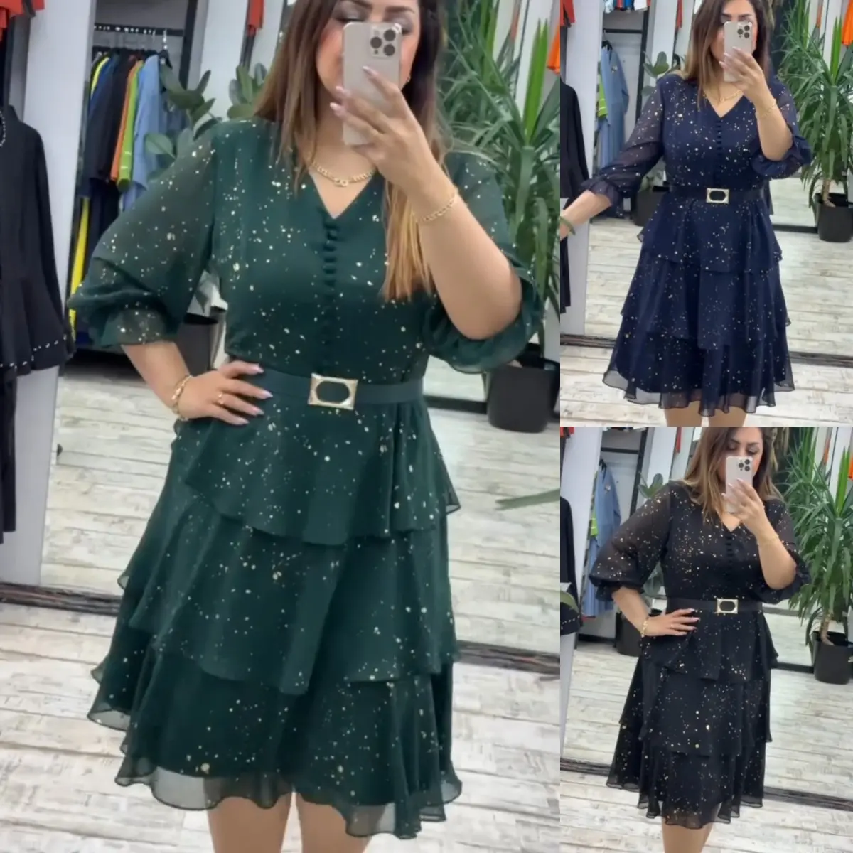 💞【S-5XL】Vestido de chiffon de alta qualidade