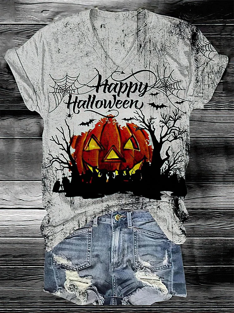 Halloween Art Print Casual T-Shirt