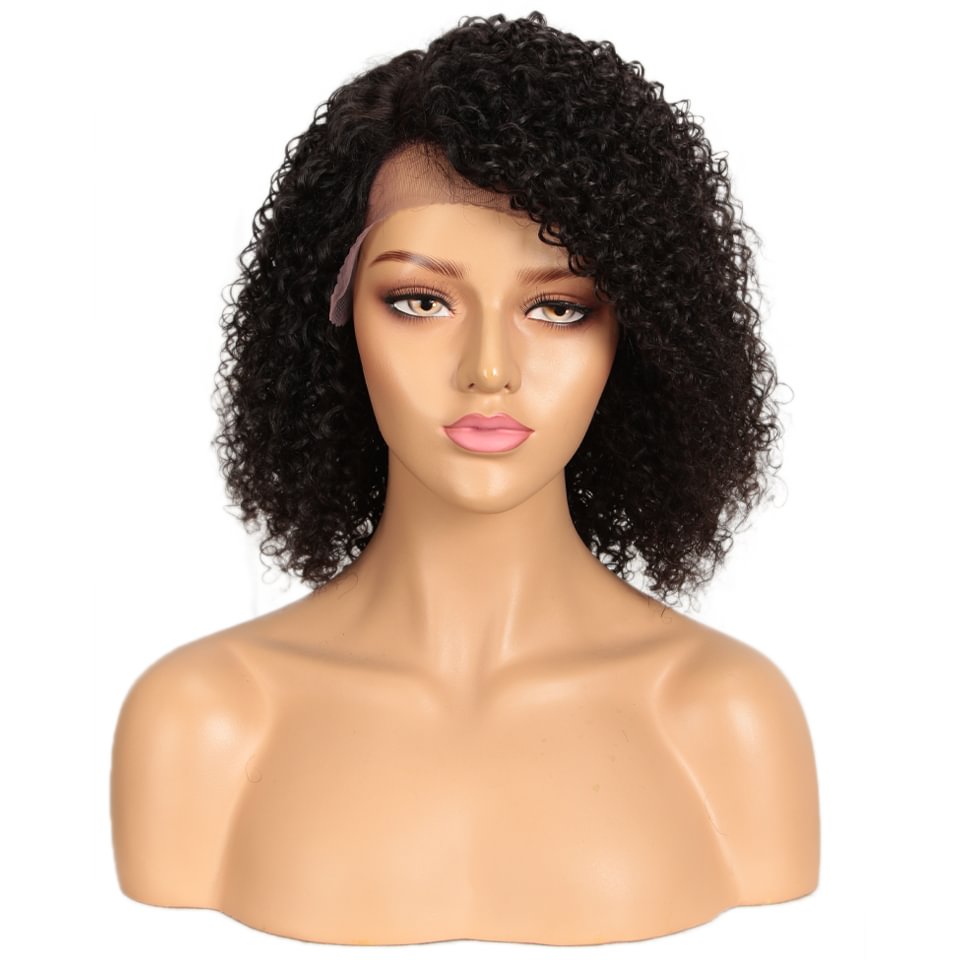 Short Wigs For Women Curl Lace Front Wigs Left Side US Mall Lifes