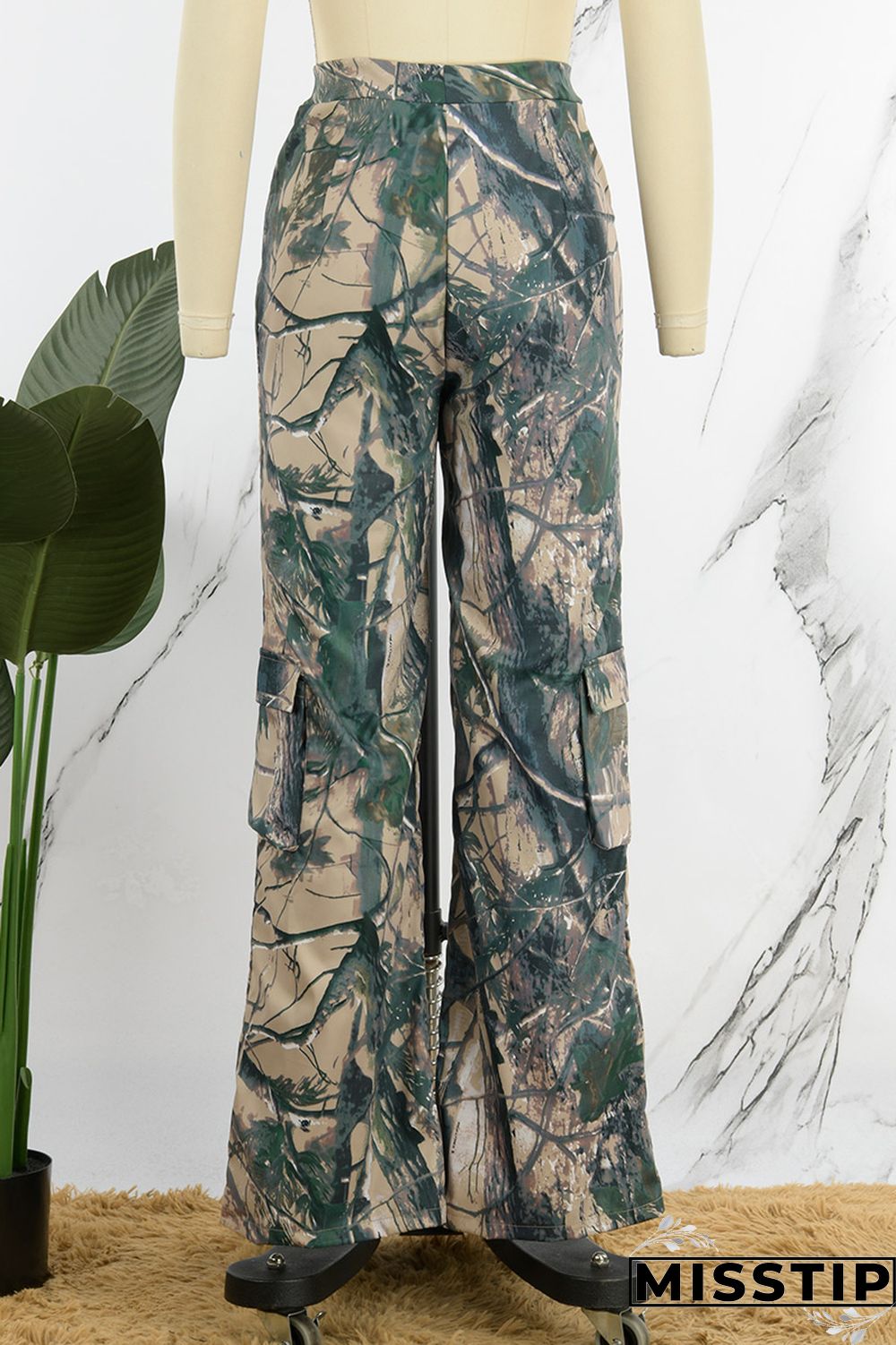 Multicolor Casual Print Patchwork Regular High Waist Conventional Full Print Trousers