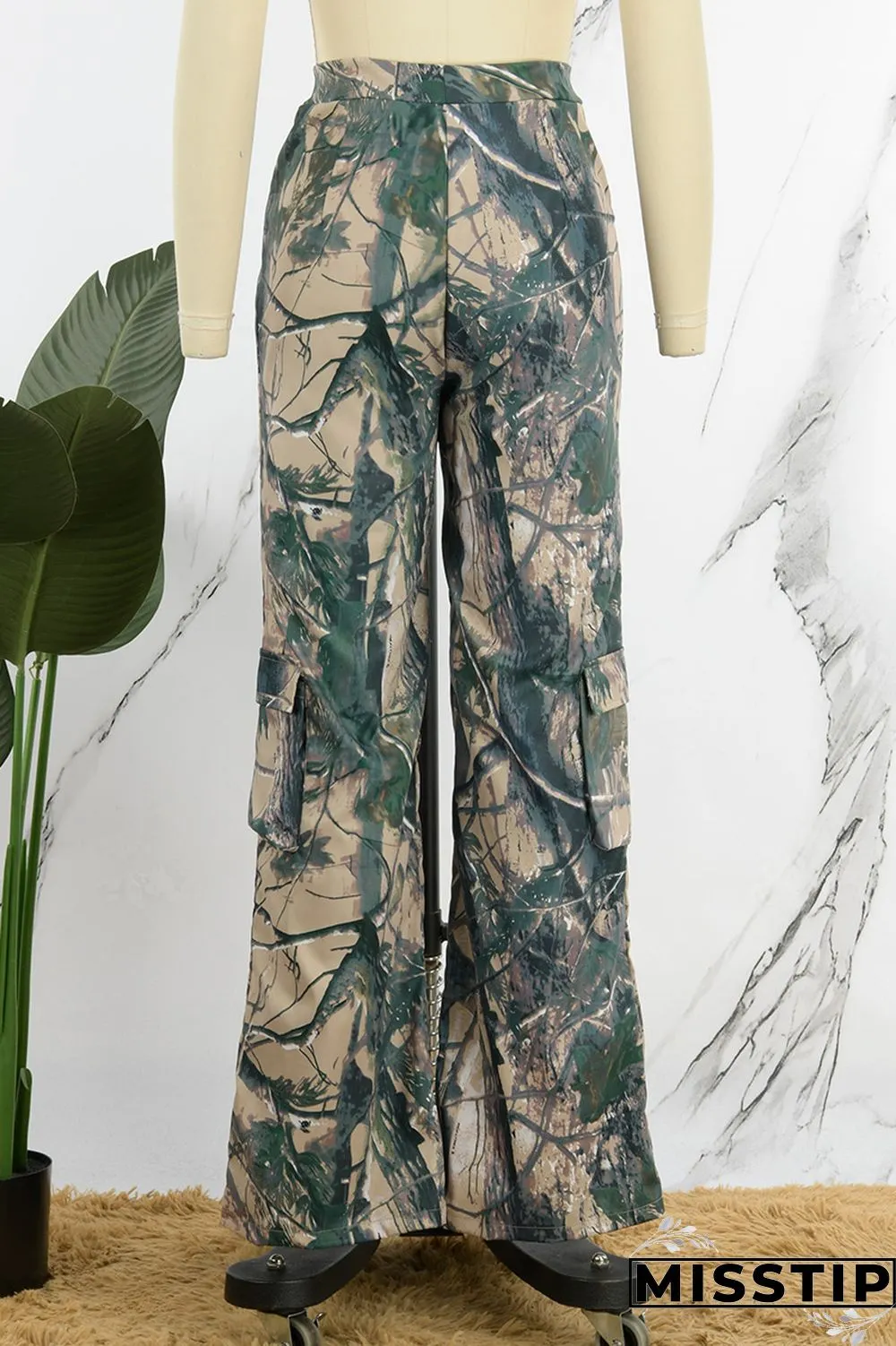 Multicolor Casual Print Patchwork Regular High Waist Conventional Full Print Trousers