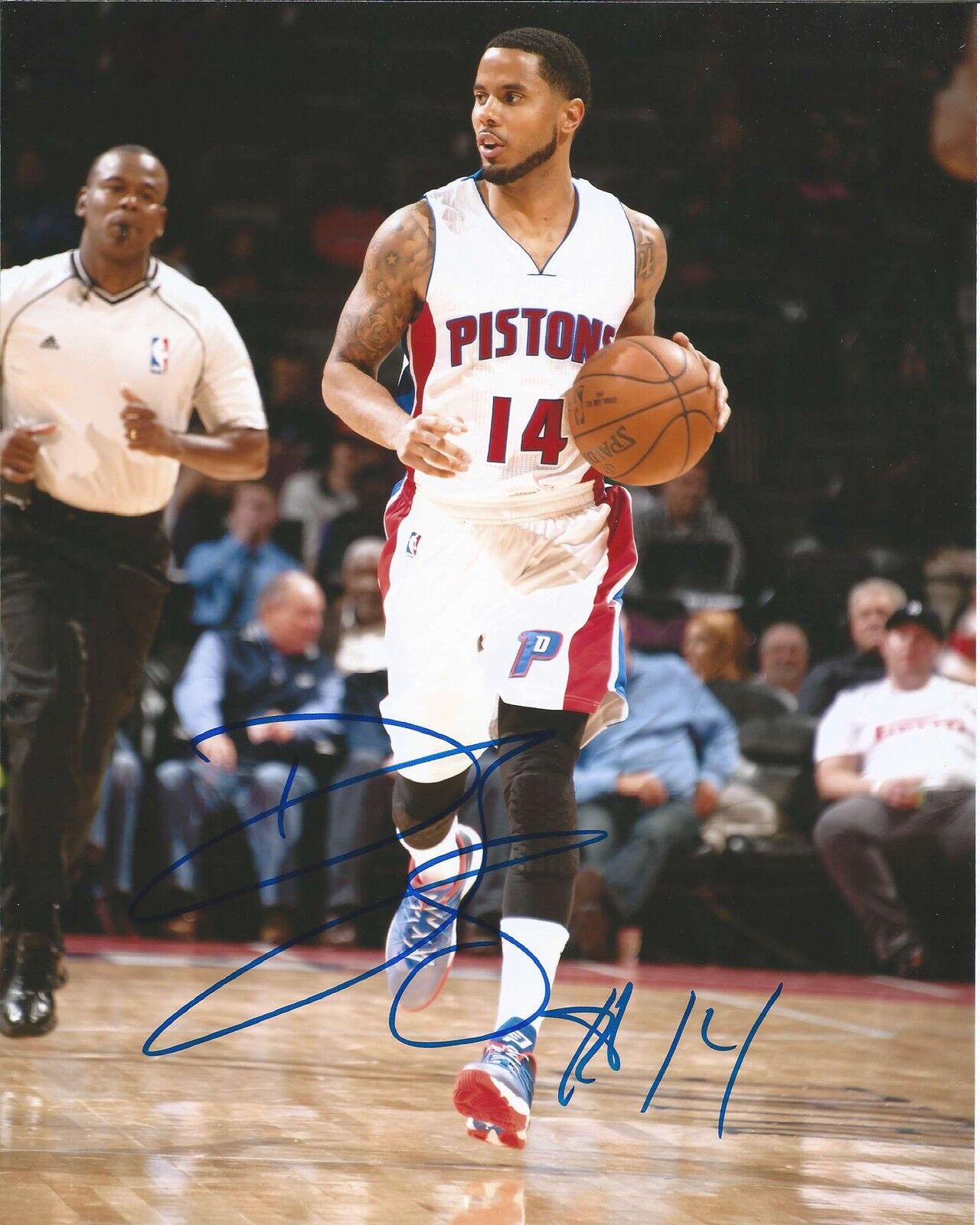 DETROIT PISTONS D.J. AUGUSTIN SIGNED 8X10 Photo Poster painting W/COA DJ TEXAS LONGHORNS