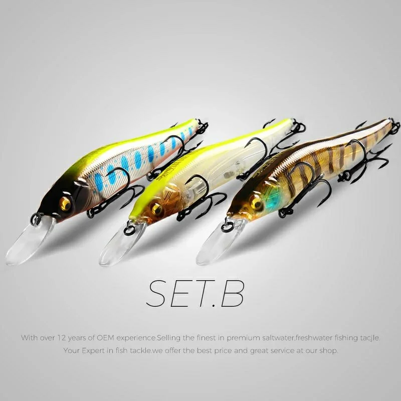 Xaperni 3pcs per set 110mm 14g  hot model fishing lures hard bait quality professional minnow depth1.8m Fishing Tackle