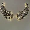 ✨Ailes d'ange noir Art des ailes en m&eacute;tal d&eacute;coration Murale avec lumi&egrave;res LED