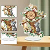 Acrylic Special Shape Tree Kitten Diamond Painting Clock Ornaments Kit