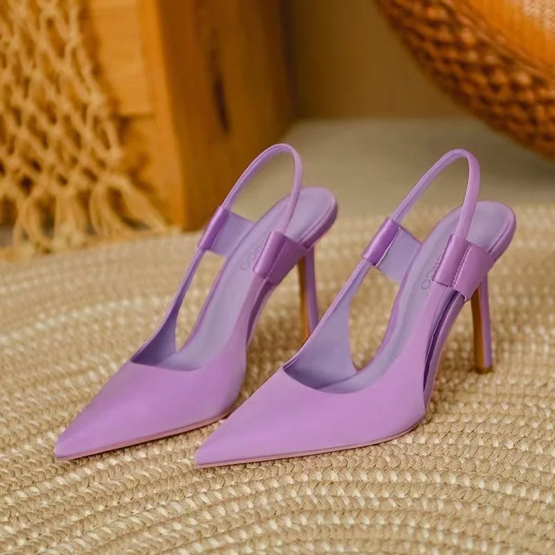 Tanguoant Tanguoant Super Fiber Solid Color Pointed High Heel Sandals Female Fashion Sexy High Heels Female Womens Sandals
