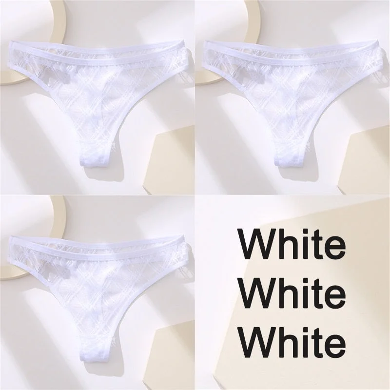 Sexy Lingerie Lace Panties Women Underwear G-String Perspective Thong Pantys Mesh Low Waist Female Briefs Intimate Underpants