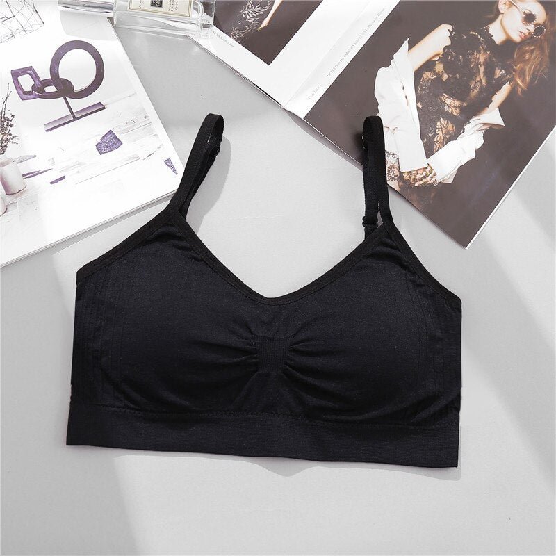 FINETOO Sexy Crop Tops Women Breathable Tank Top Padded Fashion Backless Camis Wirefree Comfort Sports Streetwear Vest Underwear