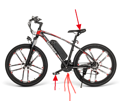SAMEBIKE SM26 seat cushion + 1 pair of pedals + sprocket crank