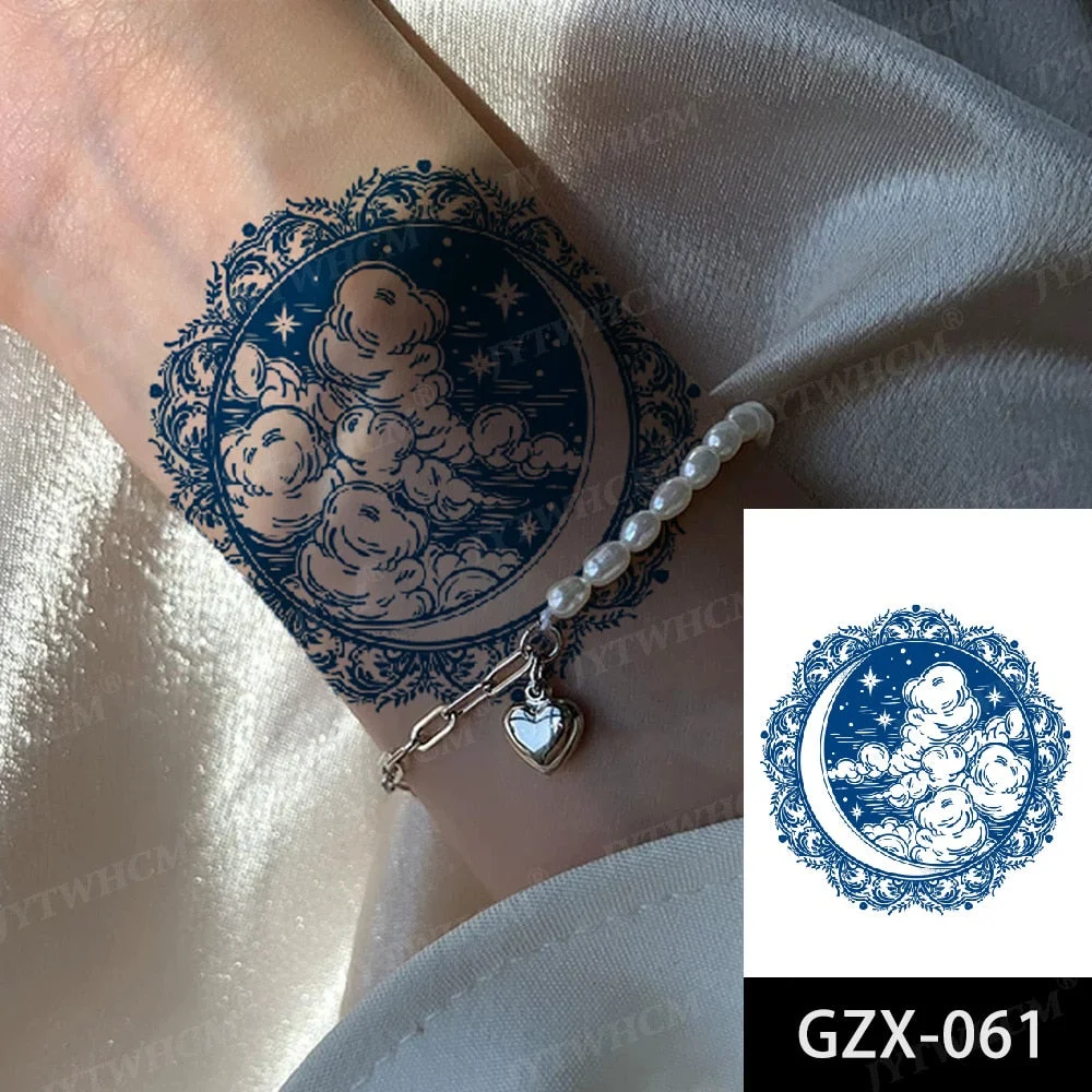 Juice 2 Weeks Lasting Tattoo Sticker Moon Forest Small Arrow Rose Waterproof Transfer Fake Tatoo Female Transfer Tatto Men Women