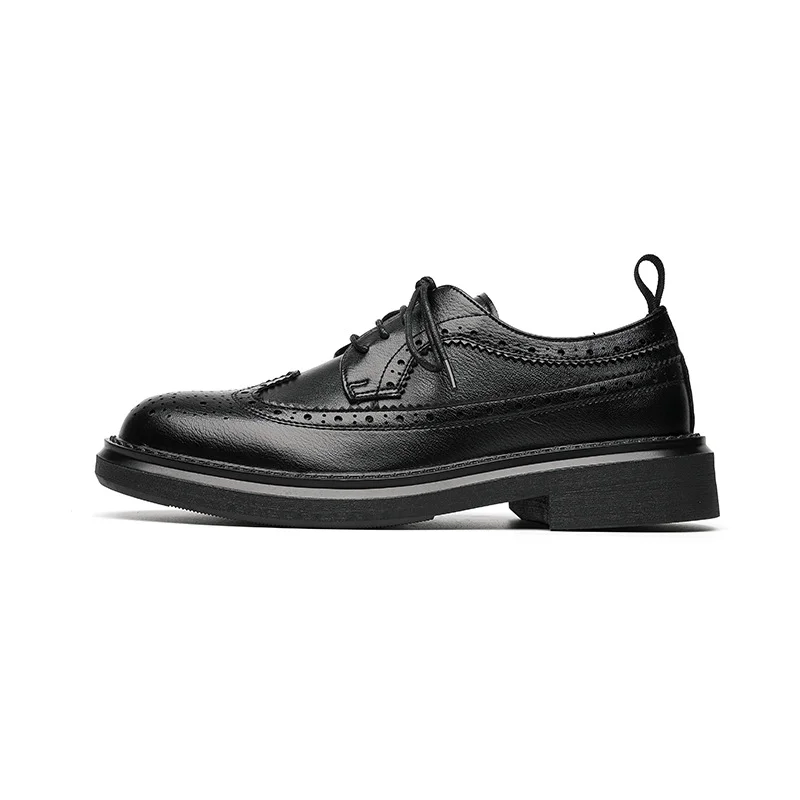 Tanguoant Tanguoant 2023 New Men's Daily Thick Platform Black Low Bang British Business Wear Shoe 8211-R