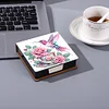 5D DIY PU Diamond Art Note Box with 160 Sheets Paper Memo Pad Holder (Flower)