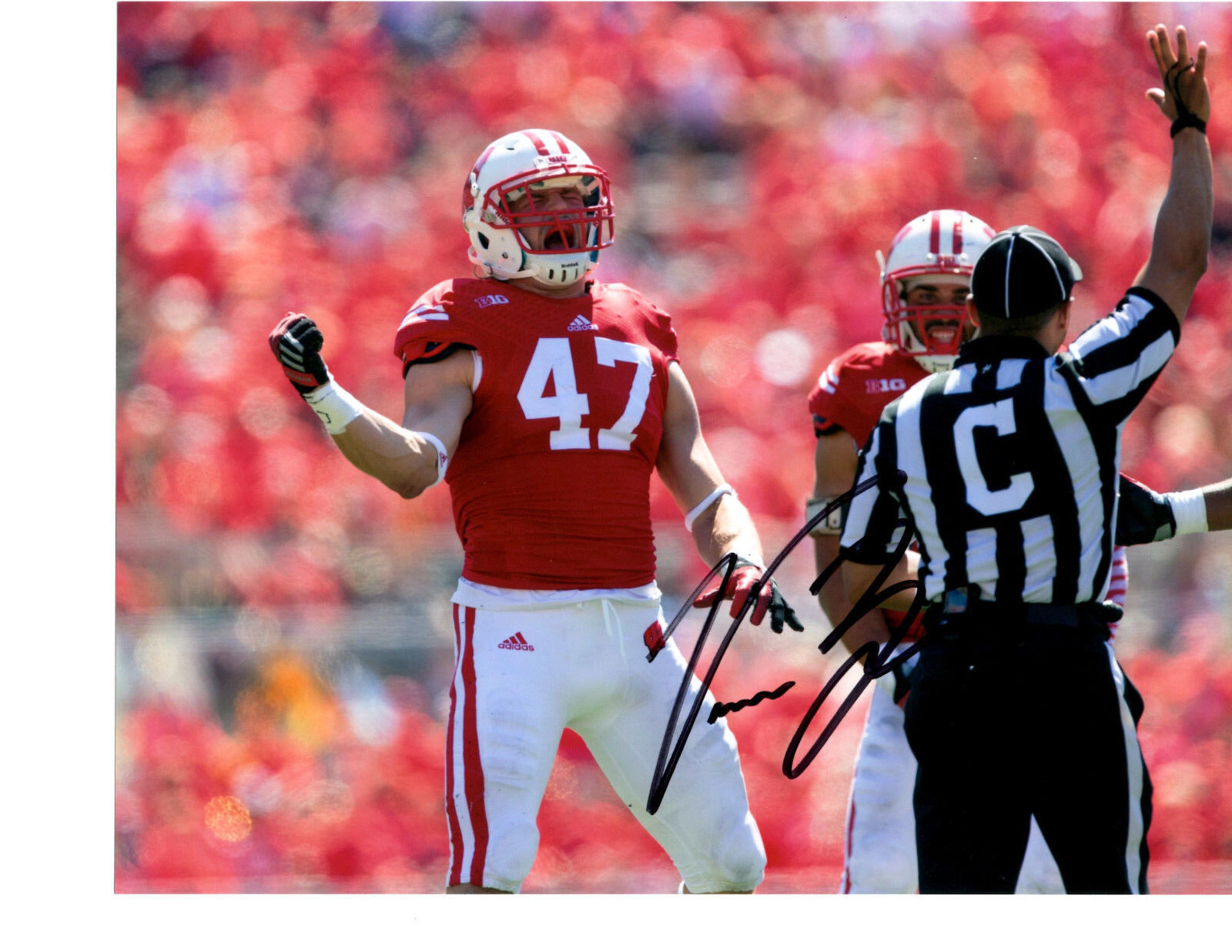 Vince Biegel Wisconsin Badgers hand signed autographed 8x10 football Photo Poster painting COA b