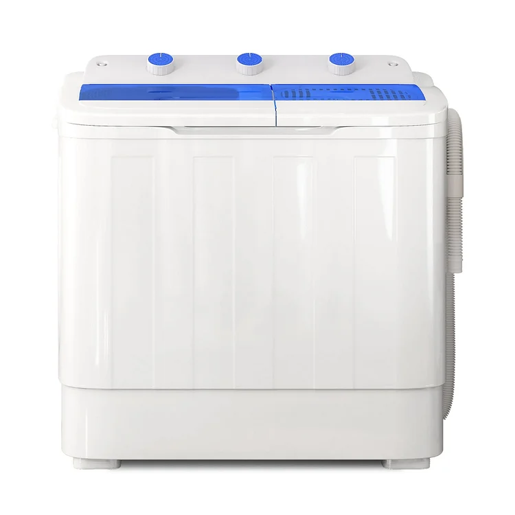 TABU 26LBS Portable Washing Machine,Mini Twin Tub Wash&Combo for Dorms, Apartments, White&Blue