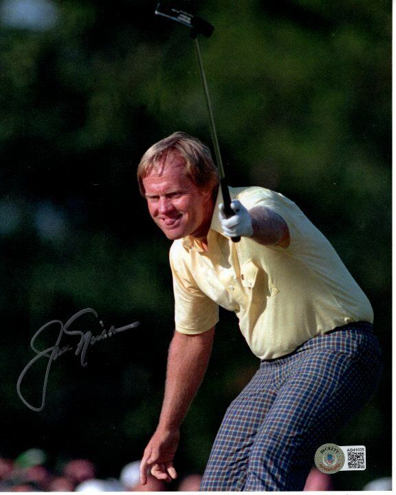 JACK NICKLAUS signed 8x10 PGA GOLF Photo Poster painting Beckett BAS