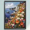 Cliff Flower Sea-14CT Stamped Cross Stitch Egyptian Cotton 40*55cm/15.75*21.65in tapestrymarket