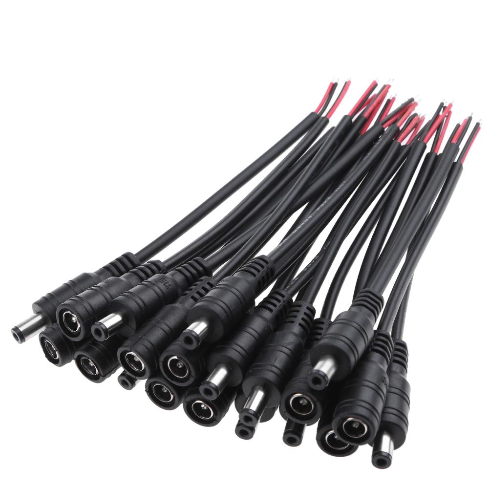 

10pcs 5.5x2.1 DC Male/Female Plug Cable Connector for LED Strip Light (B), 501 Original