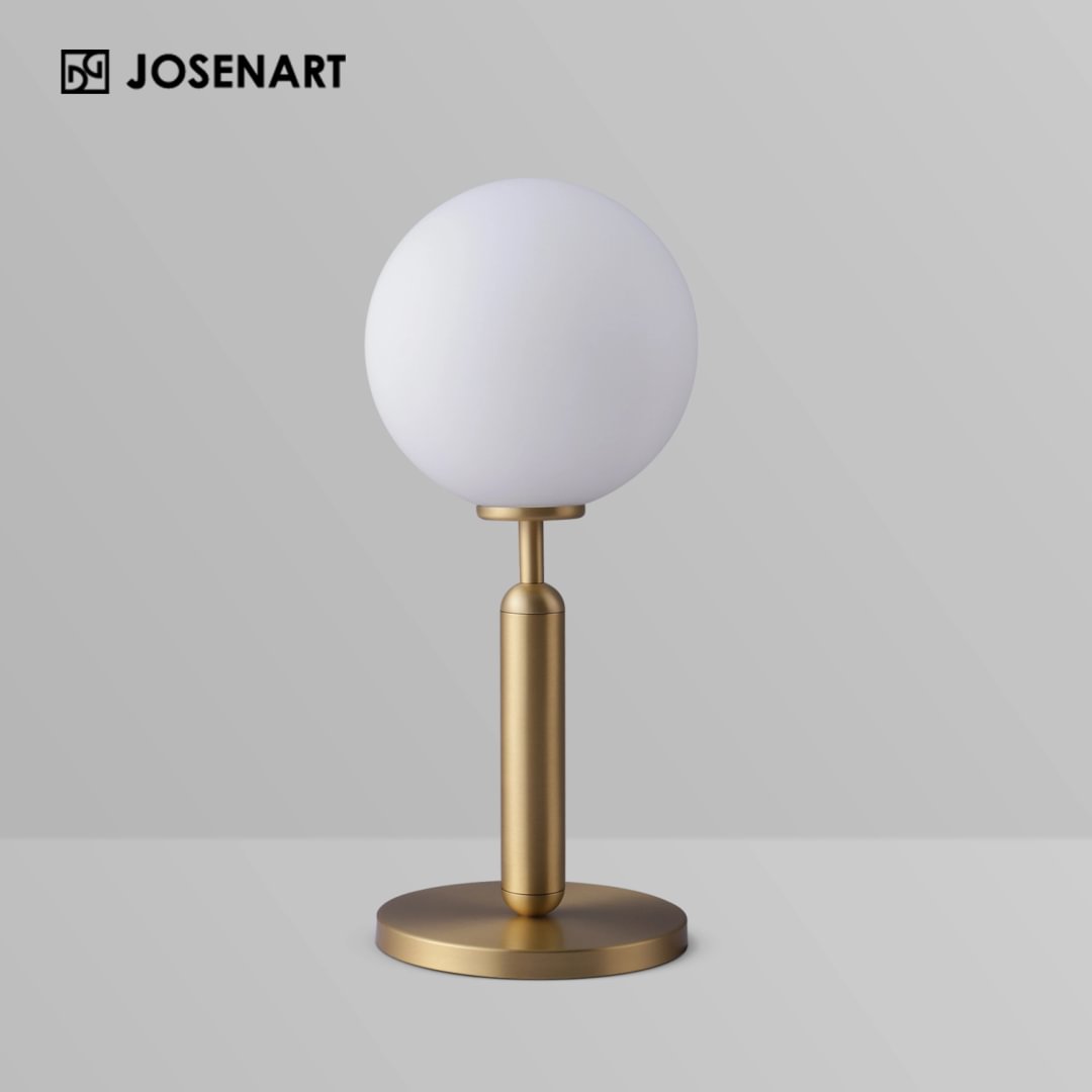 Cylindrical Column Glass Shade Table Lamp