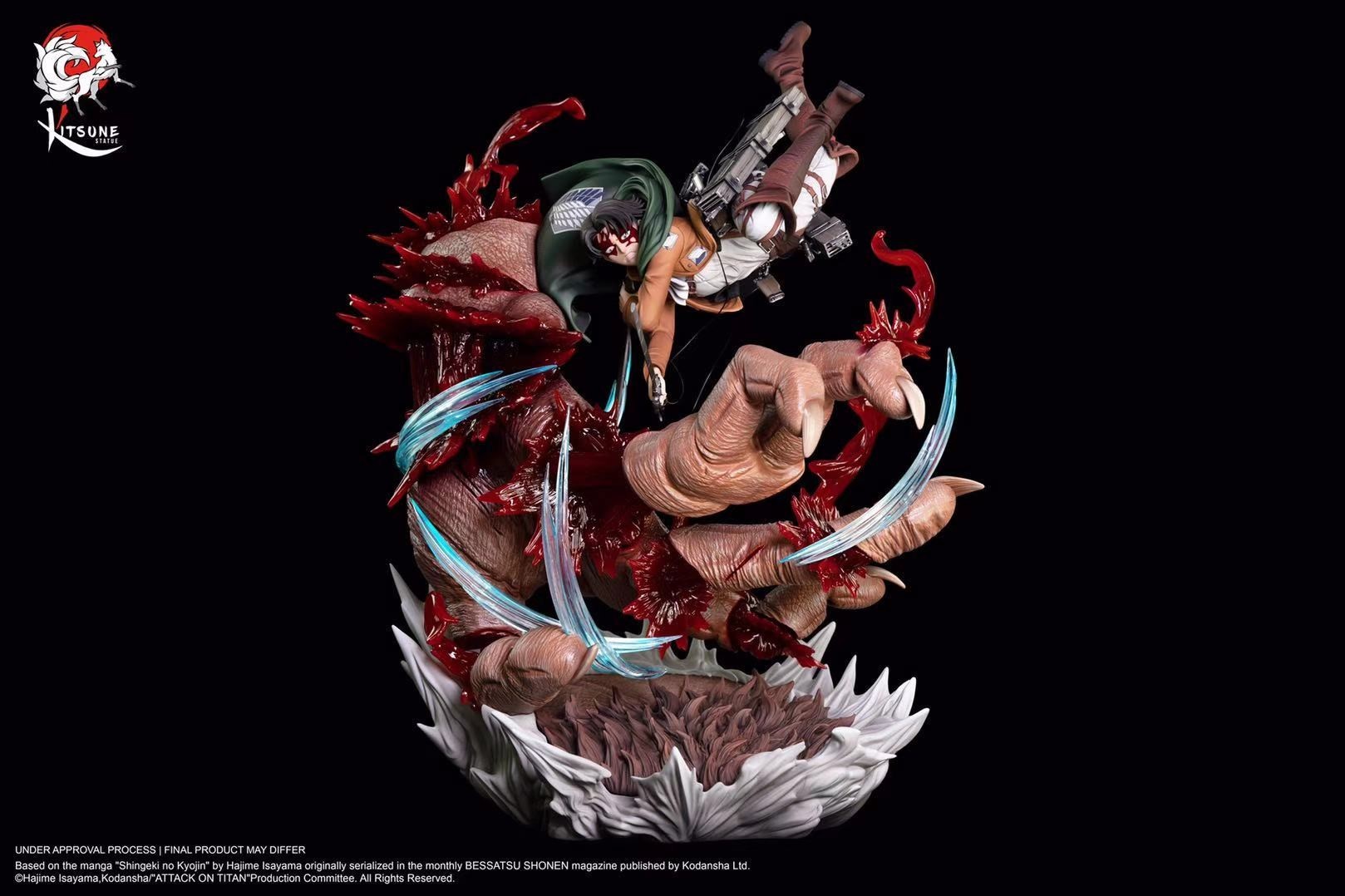 【IN STOCK】Kitsune Statue Levi Ackerman VS Bestial Titan GK/Statue