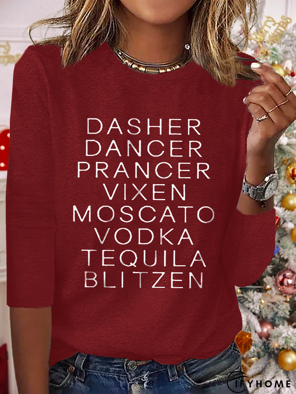 Christmas Dasher Dancer Casual T-Shirt | IFYHOME