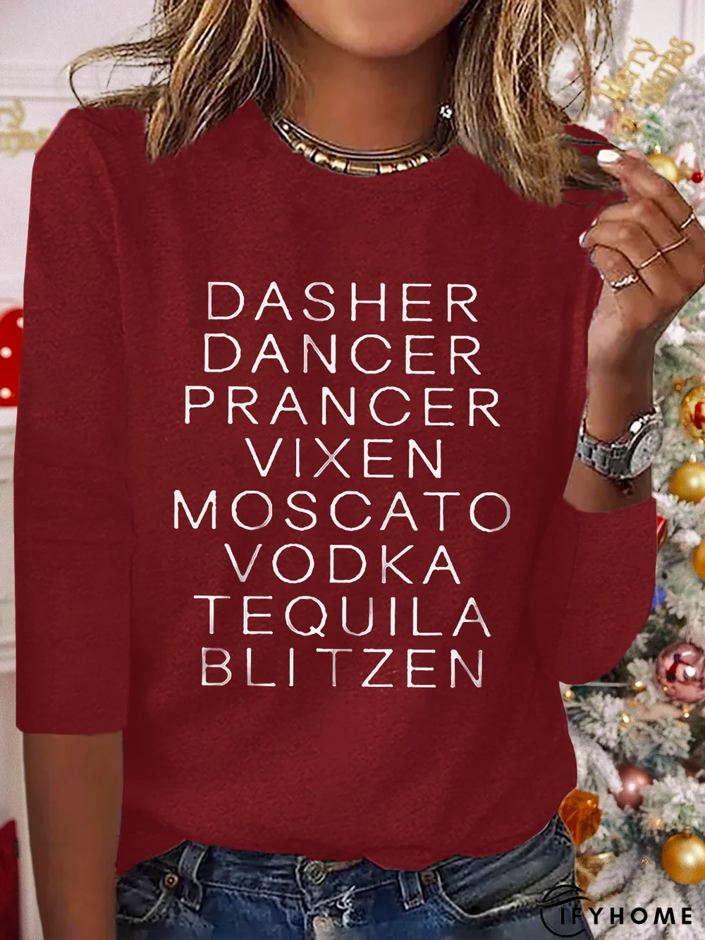 Christmas Dasher Dancer Casual T-Shirt | IFYHOME