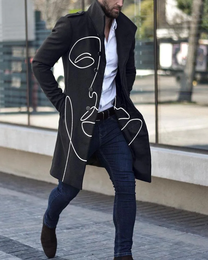 Men's Abstract Printed Jacket