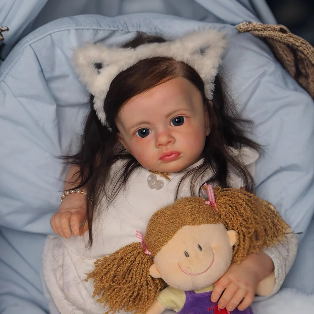 [Heartbeat Coos and Breath] 20" Reborn Toddler Realistic Brown Hair Baby Doll Girl Famade -Creativegiftss® - [product_tag] RSAJ-Creativegiftss®
