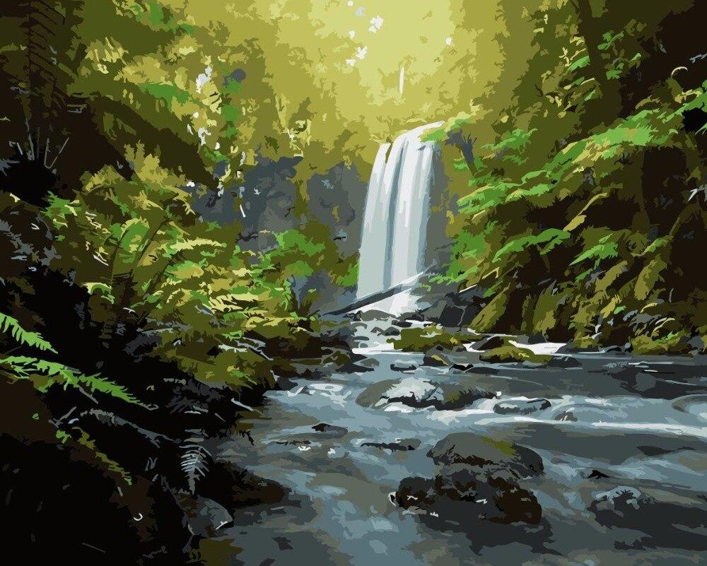 

Peaceful Waterfall Scenery – Landscape Paint By Numbers - 40*50CM, 501 Original
