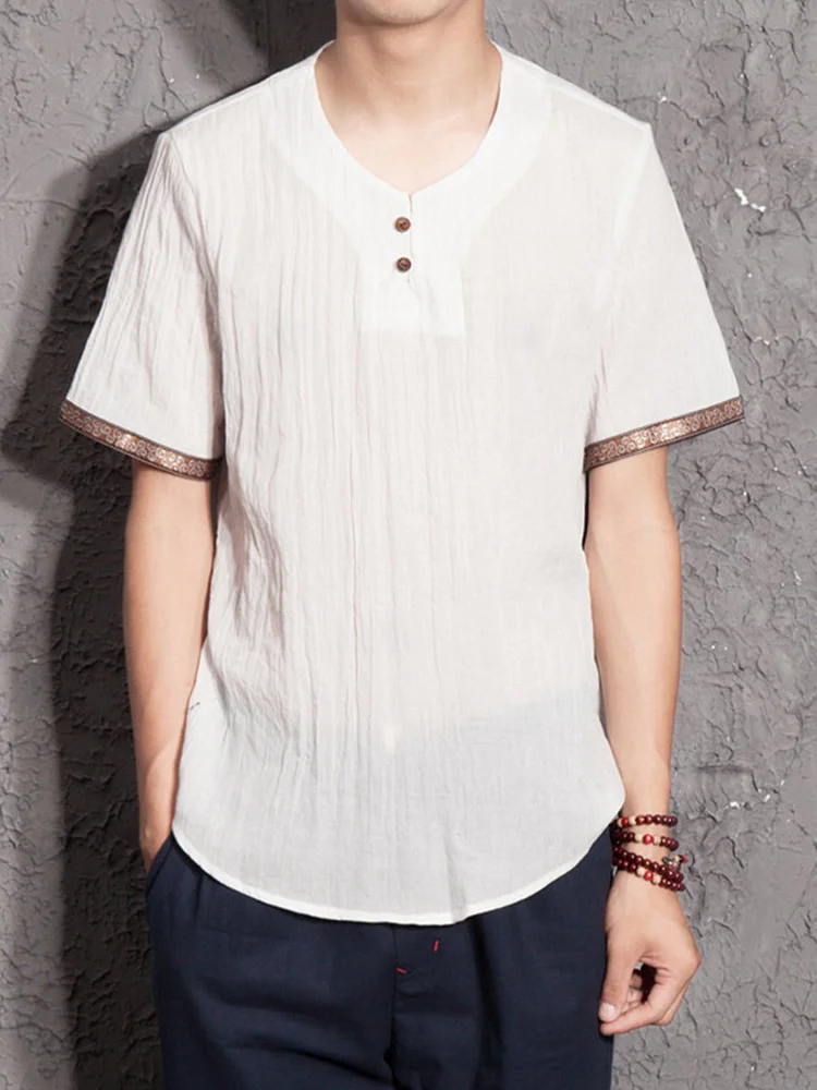 Men's linen vintage T-shirt